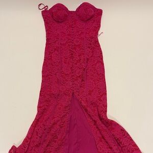 Ina Strapless Red Lace Dress